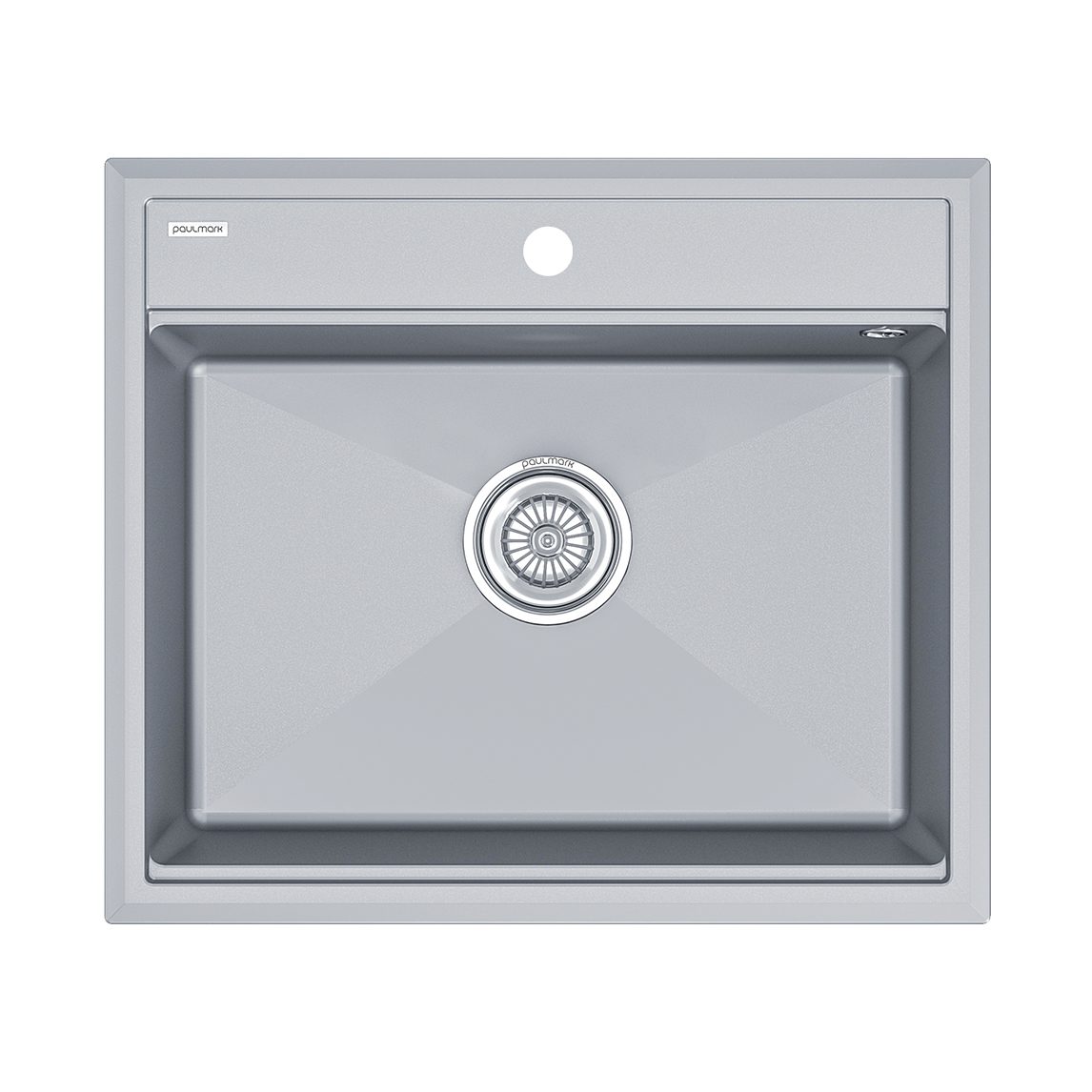 Кухонная мойка PAULMARK STEPIA 60, PM115951-GRM, серый металлик, 590х510 мм