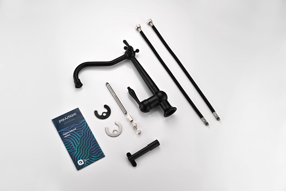 Смеситель для кухни под фильтр PAULMARK RETRO, антрацит, Re213226-401 — изображение 2