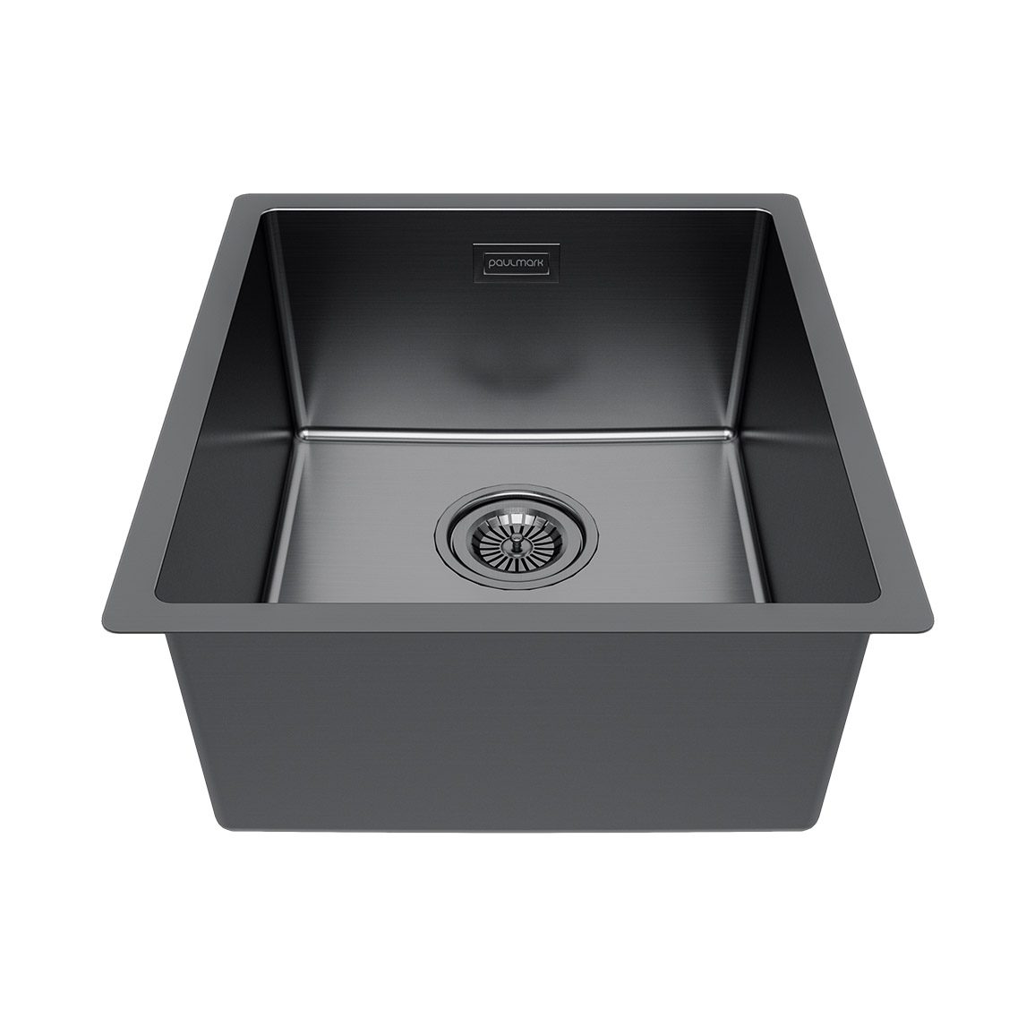 Кухонная мойка PAULMARK YUNI 39 UNI, YU39-GM, воронёная сталь, 390х440мм — изображение 2