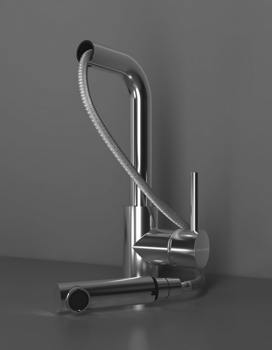 Смеситель для кухни с выдвижным изливом PAULMARK KASSEL, никель, Ka214311-NI — изображение 3