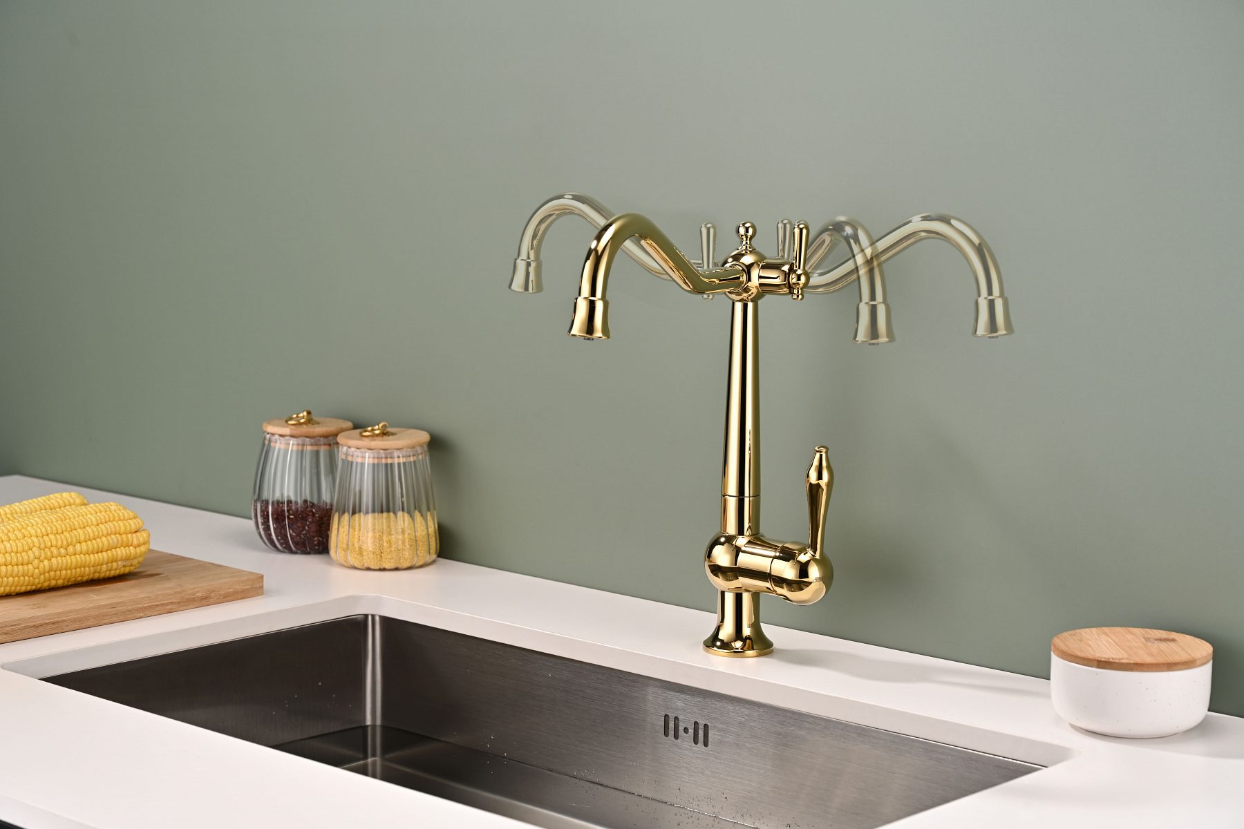 Смеситель для кухни под фильтр PAULMARK RETRO, золото, Re213226-G — изображение 3