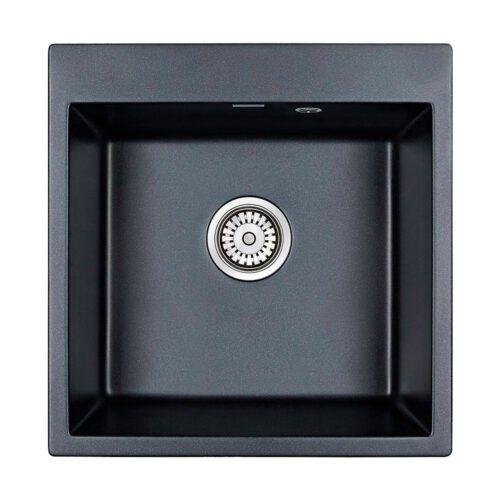 Кухонная мойка PAULMARK KANTE 50, PM105152-BLM, черный металлик, 510х520