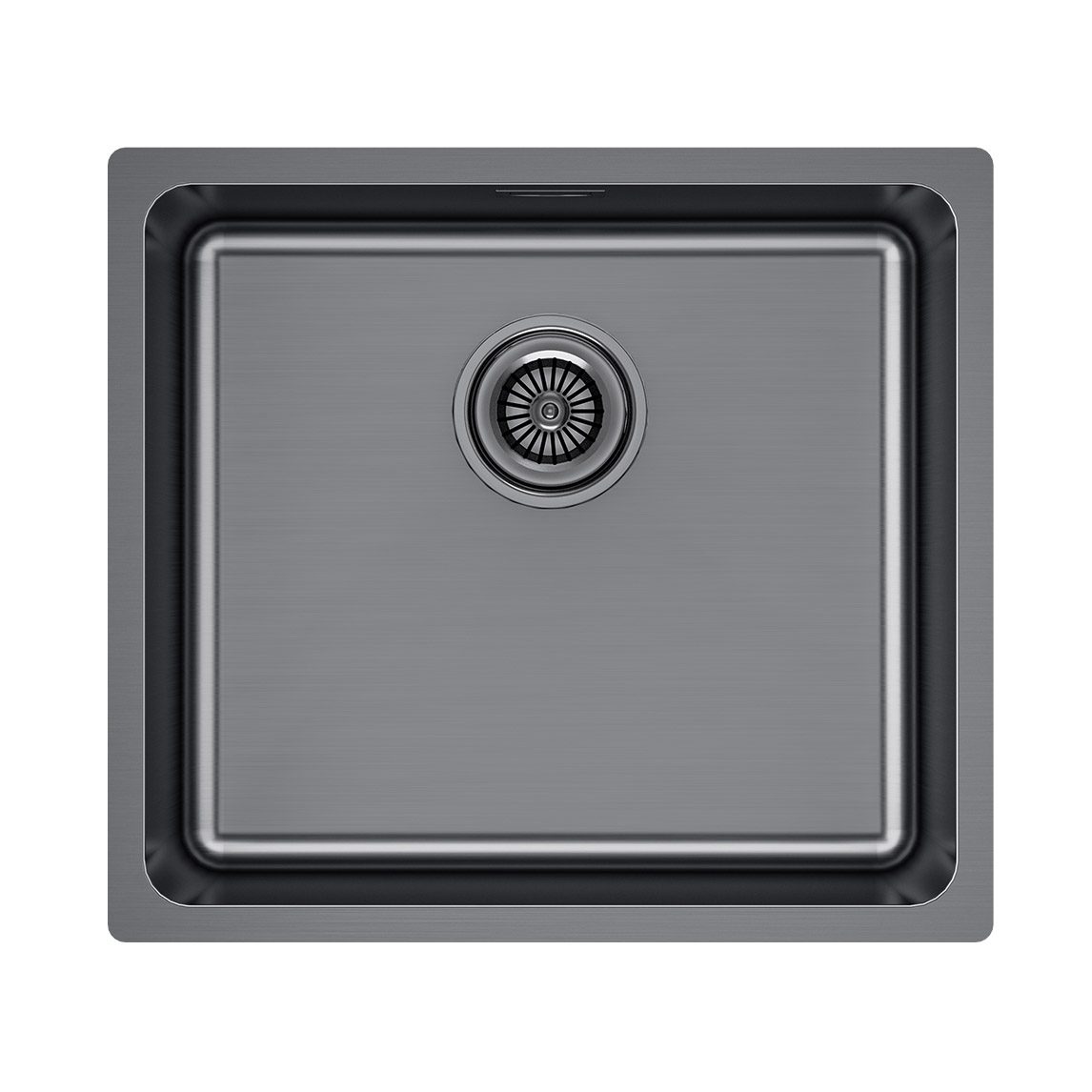 Кухонная мойка PAULMARK YUNI 49 UNI, YU49-GM, вороненая сталь, 490х440мм