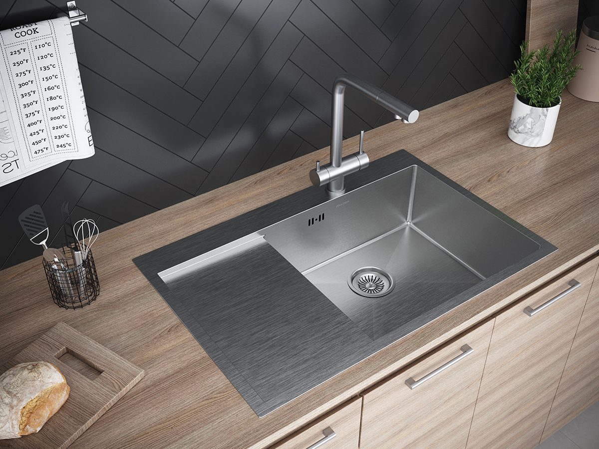 Кухонная мойка PAULMARK KRONER 78F, PM217851-BSR, брашированная сталь, правая, 780х510мм — изображение 3