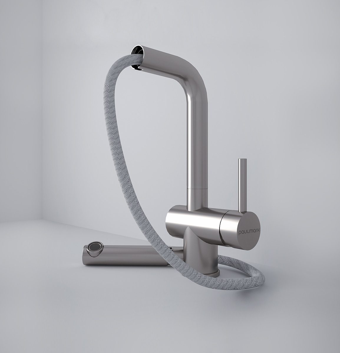 Смеситель для кухни с выдвижным изливом PAULMARK DOSSE, антрацит, Do214418-401 — изображение 3