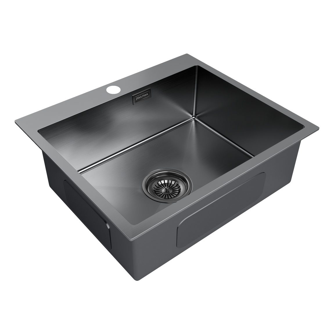 Кухонная мойка PAULMARK KRONER 59, PM215951-GM, вороненая сталь, 590х510мм — изображение 2