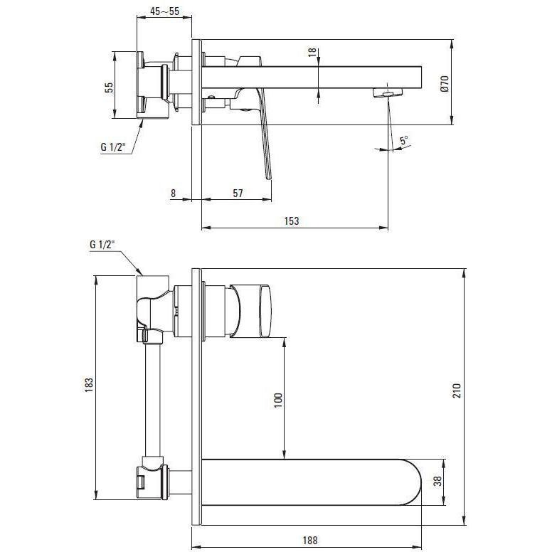 Смеситель скрытого монтажа для умывальника DEANTE ALPINIA GOLD BGA Z54L — изображение 4