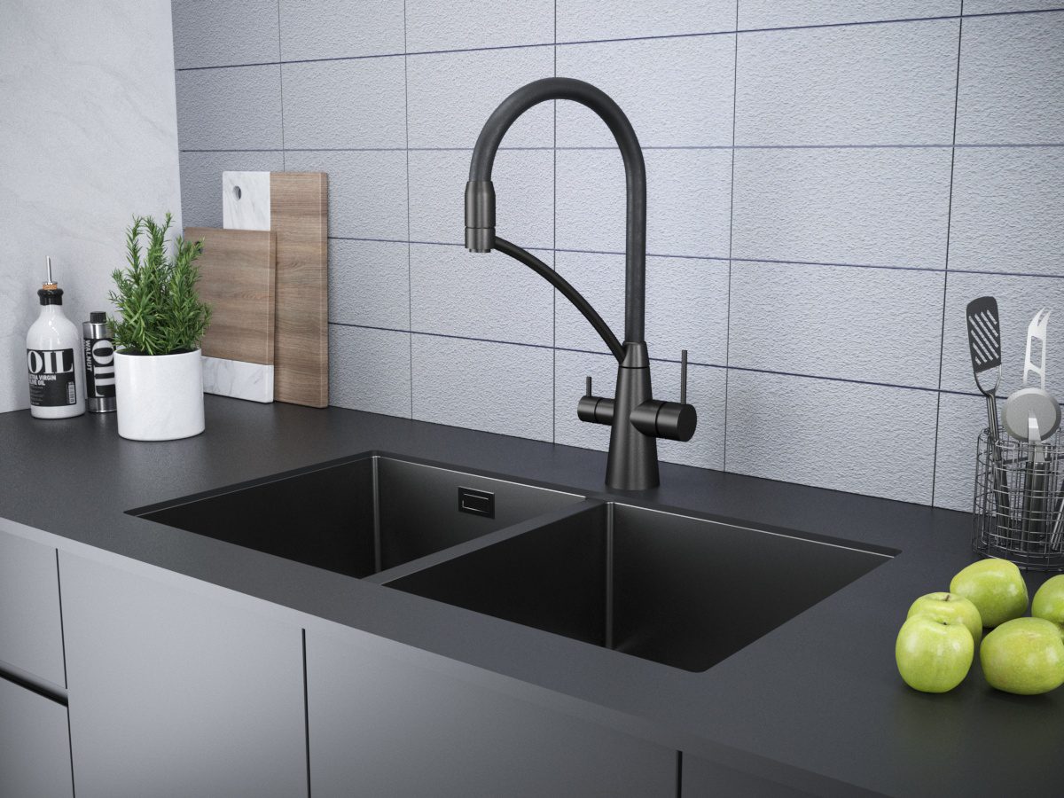 Смеситель для кухни под фильтр PAULMARK SIEGEN, вороненая сталь, Si213111-GM — изображение 2