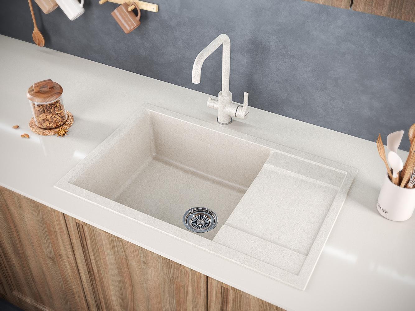 Кухонная мойка PAULMARK FLUGEN 60, PM317850-BE, бежевый, 780х500 мм — изображение 3