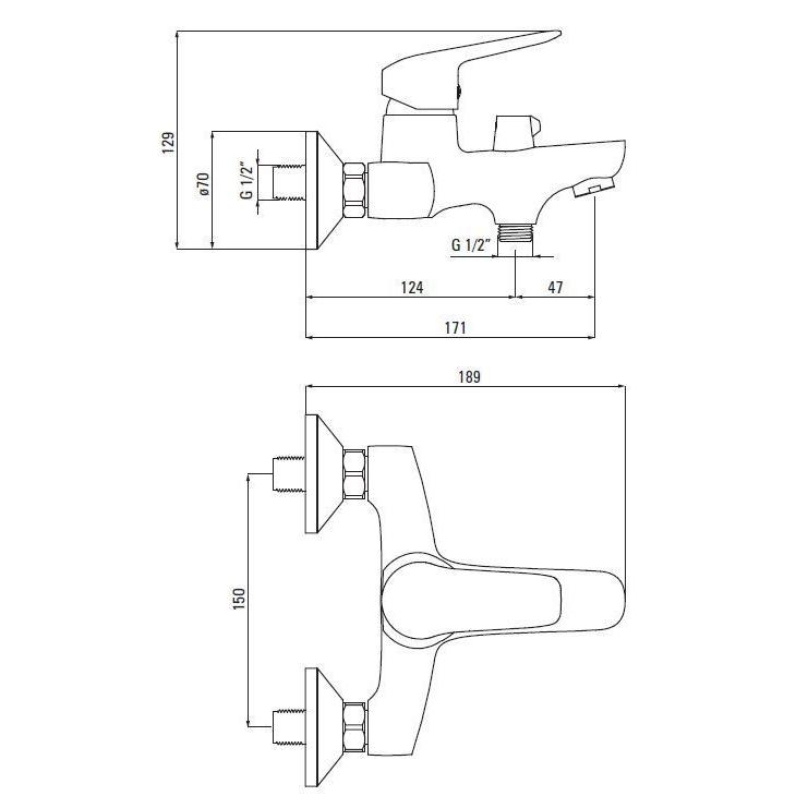 Смеситель для ванны DEANTE BORO с душевым комплектом, BMO 010M — изображение 3