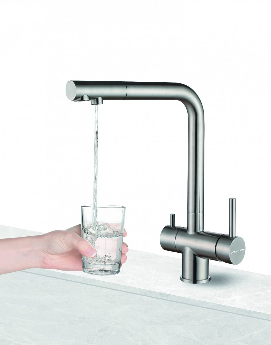 Смеситель для кухни под фильтр PAULMARK SKALEN, вороненая сталь, Sk213020-GM — изображение 4