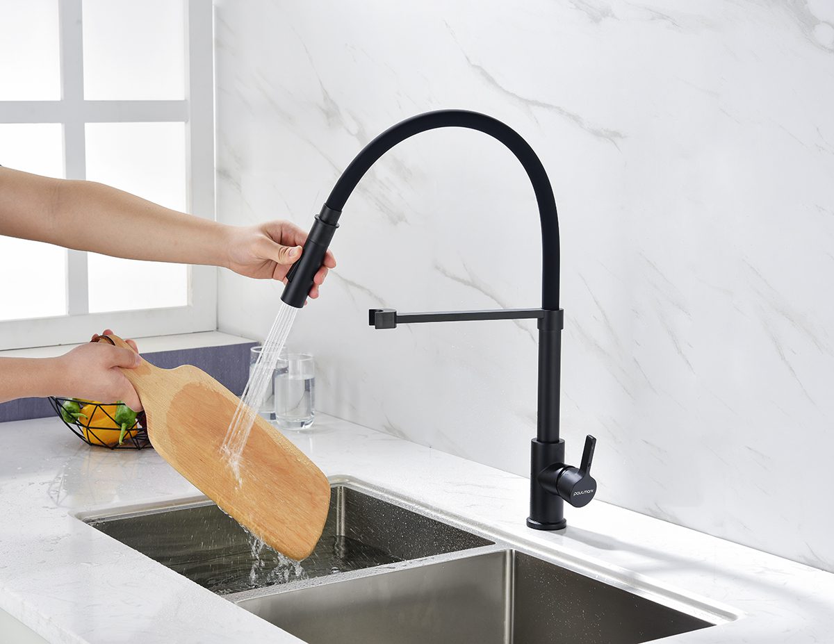 Смеситель для кухни с гибким изливом PAULMARK HALT, антрацит, Ha214021-401 — изображение 8