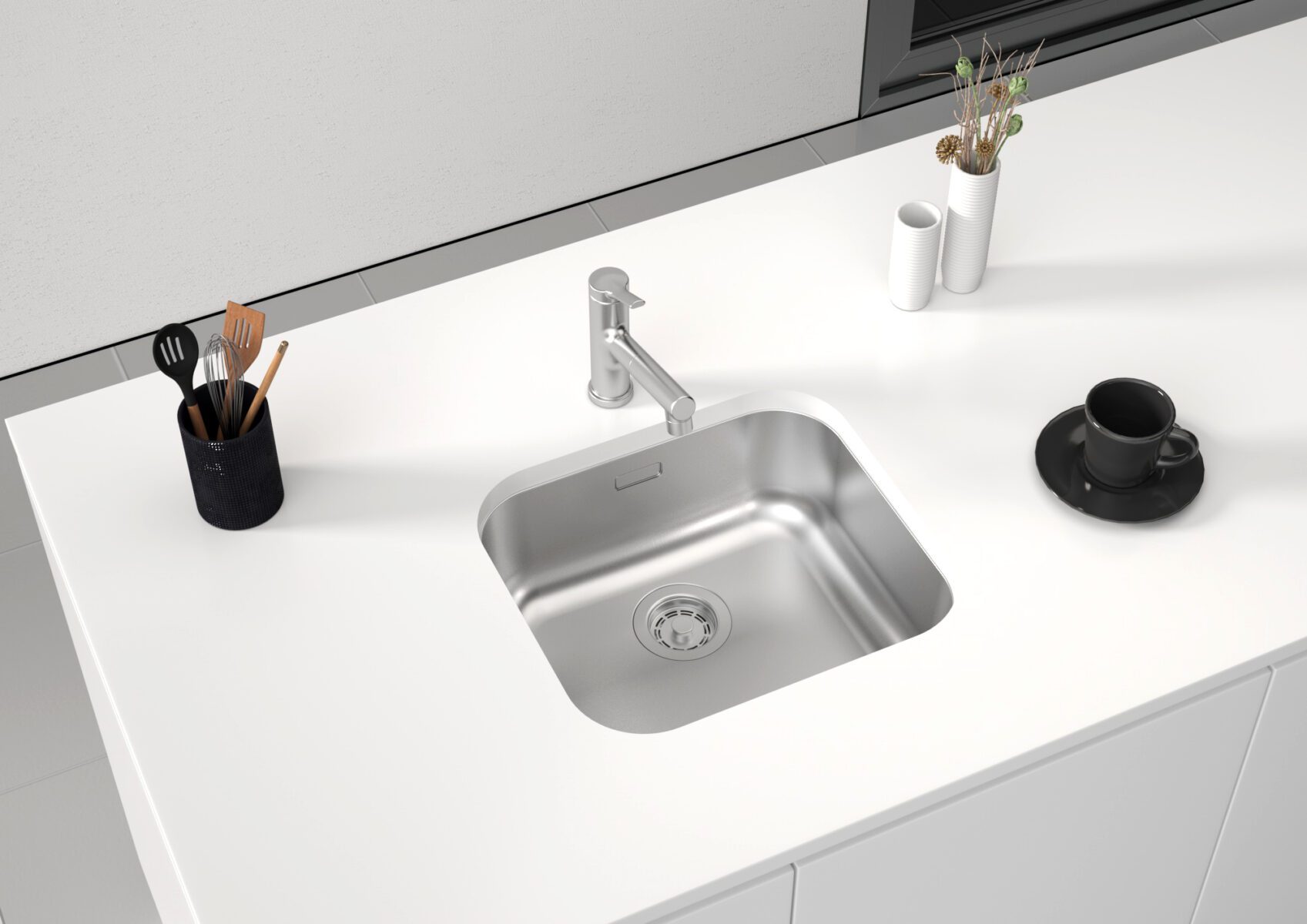 Кухонная мойка PAULMARK VELLO 48 UNI, VE48-BS, брашированная сталь, 480х440мм — изображение 3