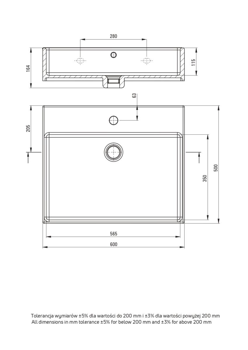Консоль с умывальником DEANTE TEMISTO 66.5x50, CDTS6U6S — изображение 4