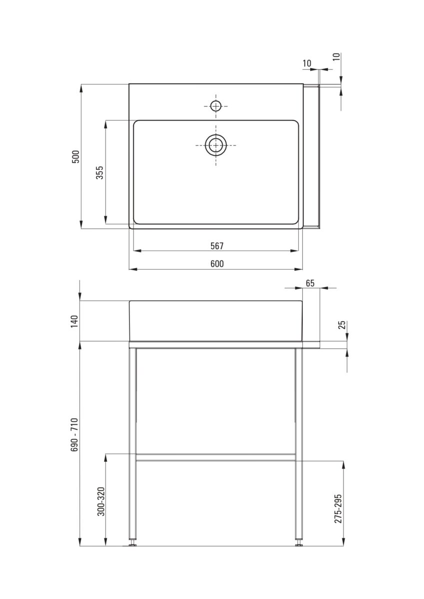 Консоль с умывальником DEANTE TEMISTO 66.5x50, CDTS6U6S — изображение 5