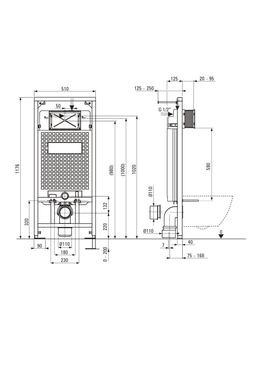 Комплект инсталляции Deante Vital с унитазом и кнопкой (хром/глянец), CDVS6WPW — изображение 6