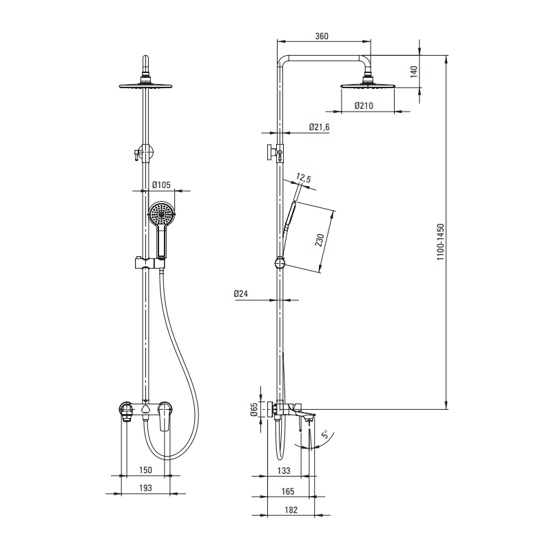 Душевая система DEANTE TUBO NAC 01UM — изображение 2