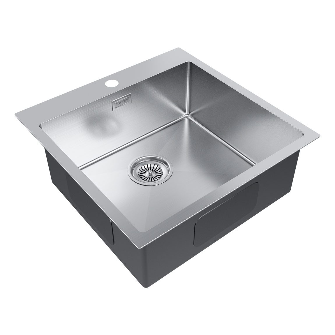 Кухонная мойка PAULMARK KRONER 51, PM215151-BS, брашированная сталь, 510х510мм — изображение 2