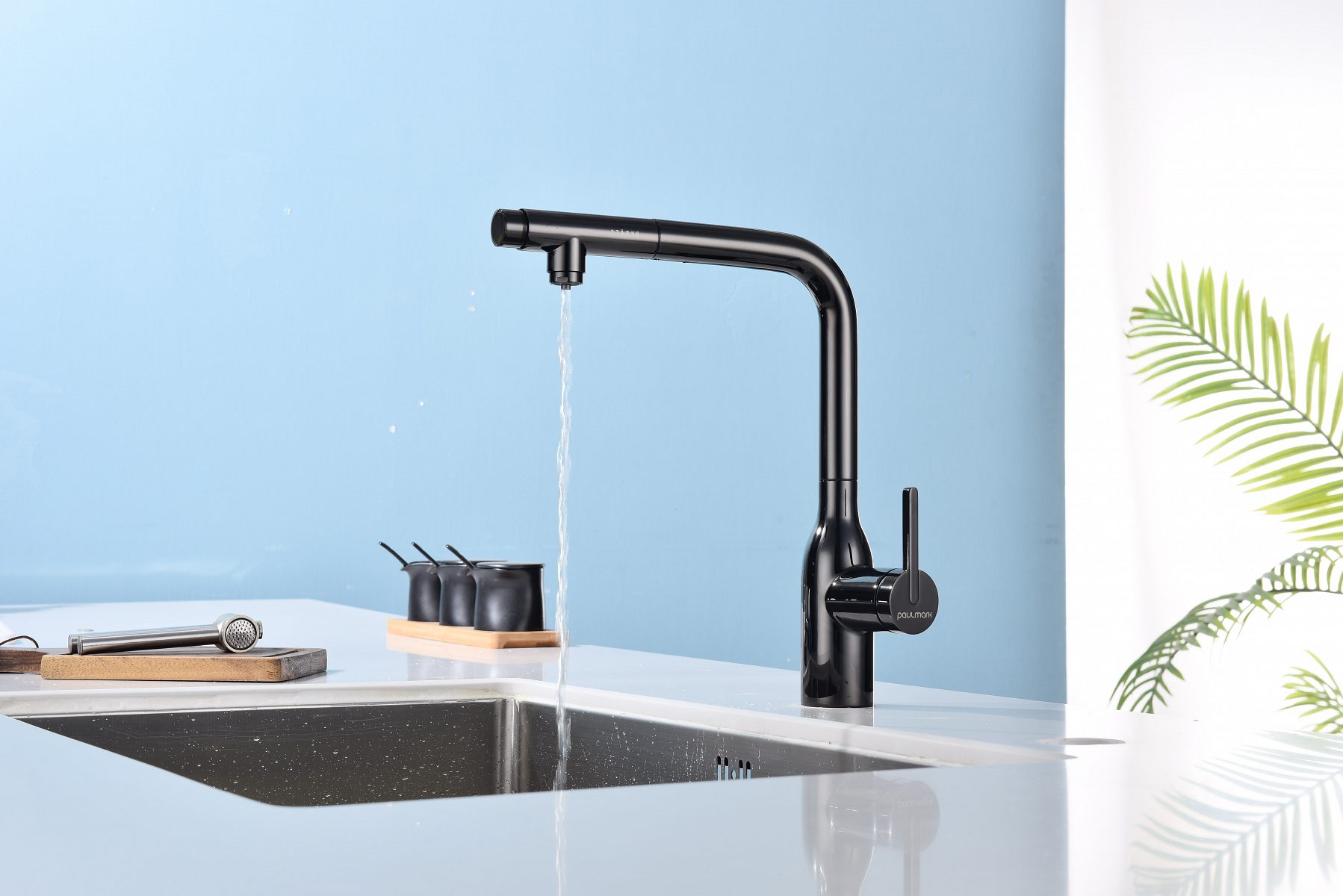 Смеситель для кухни под фильтр PAULMARK VIPER, глянцевый черный, Vi213105-GB — изображение 5