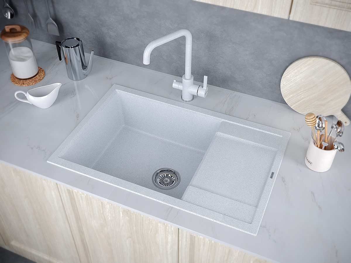 Кухонная мойка PAULMARK FLUGEN 60, PM317850-GR, серый, 780х500 мм — изображение 3