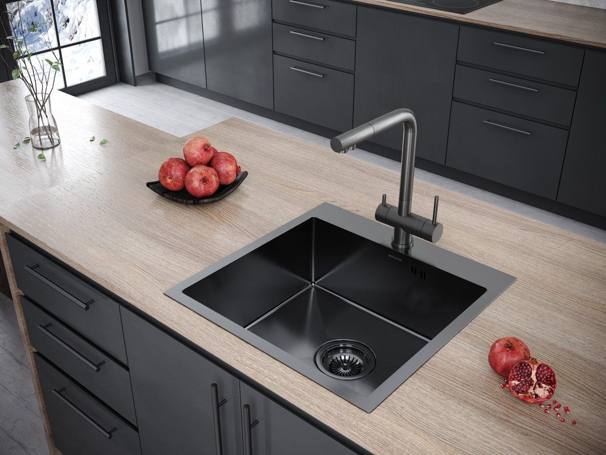 Кухонная мойка PAULMARK KRONER 59, PM215951-GM, вороненая сталь, 590х510мм — изображение 3