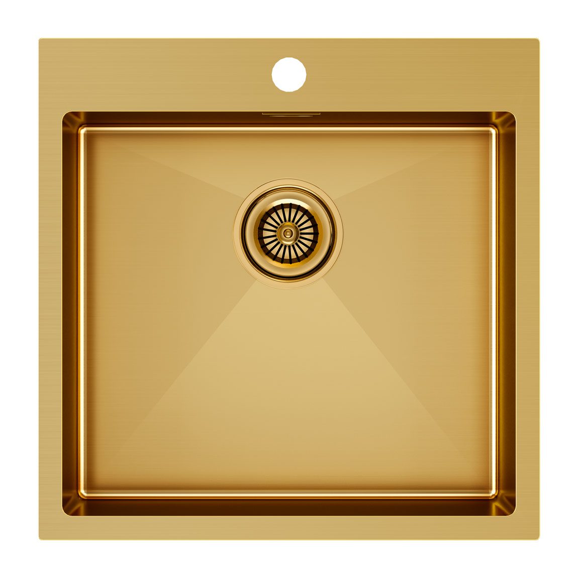 Кухонная мойка PAULMARK KRONER 51, PM215151-BG, брашированное золото, 510х510мм