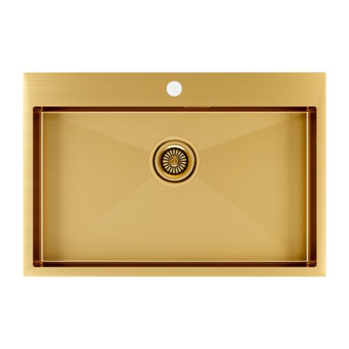 Кухонная мойка PAULMARK KRONER 75, PM217551-BG, брашированное золото, 750х510мм