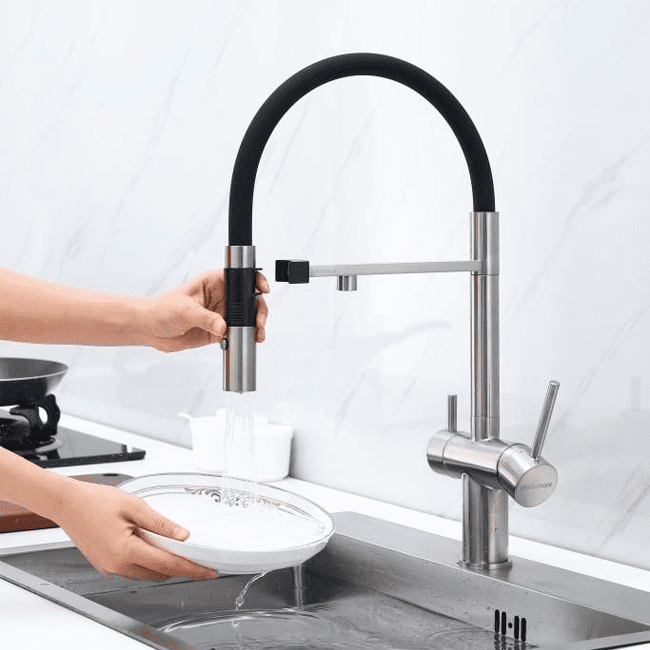 Смеситель для кухни под фильтр PAULMARK GRAVITY, никель, Gr213188-NI — изображение 3