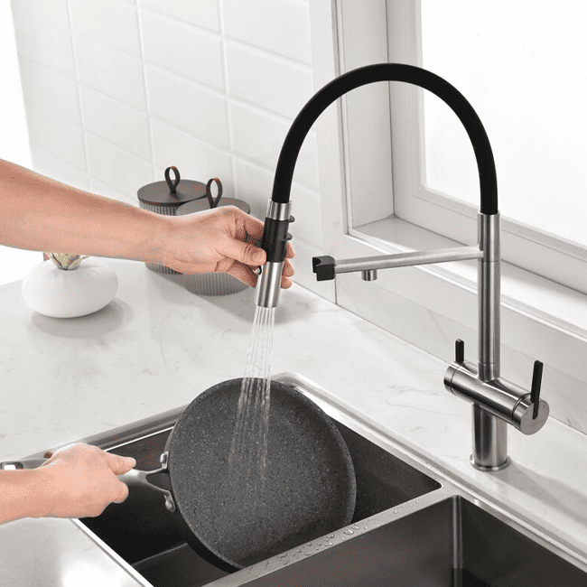 Смеситель для кухни под фильтр PAULMARK GRAVITY, никель, Gr213188-NI — изображение 6