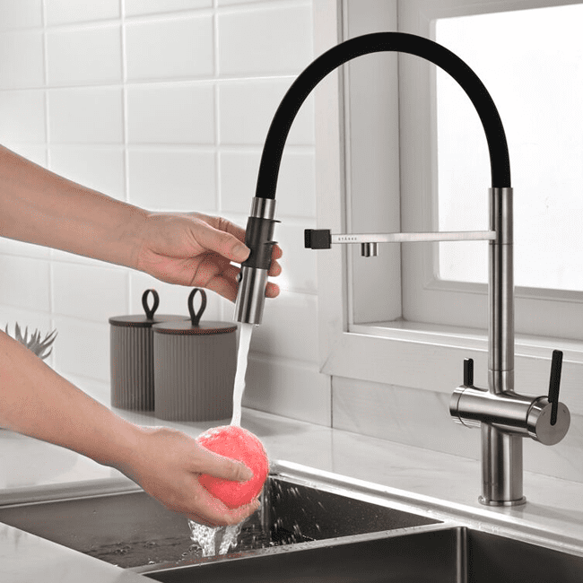 Смеситель для кухни под фильтр PAULMARK GRAVITY, никель, Gr213188-NI — изображение 7