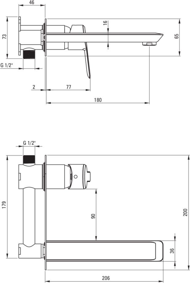 Смеситель скрытого монтажа для умывальника DEANTE ARNIKA NERO BQA N54L — изображение 7