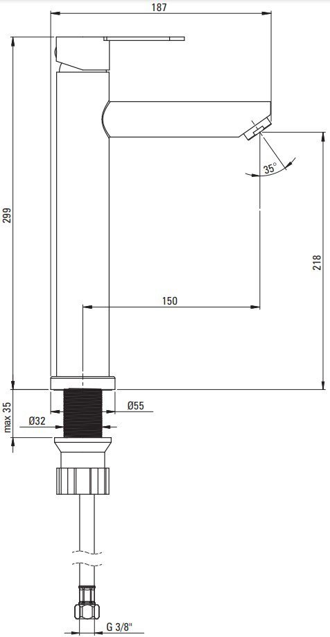 Смеситель для умывальника DEANTE NEO LUPO, BLU F20K — изображение 2