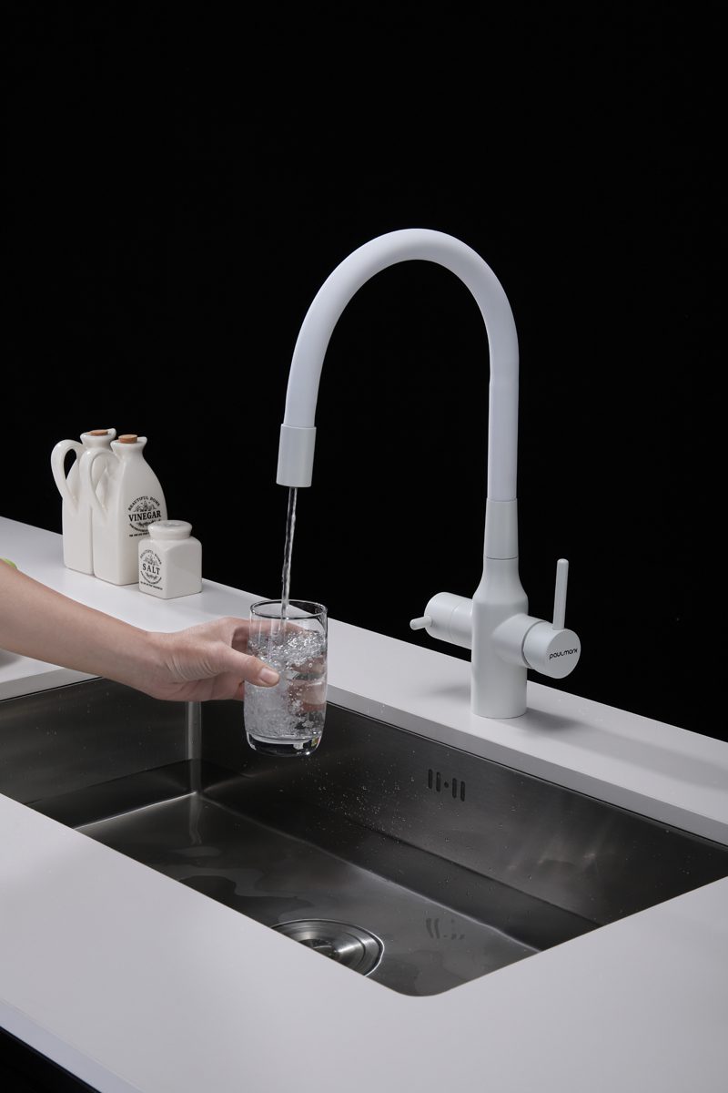 Смеситель для кухни под фильтр PAULMARK SALIX, белый матовый, Sa213419-431 — изображение 4