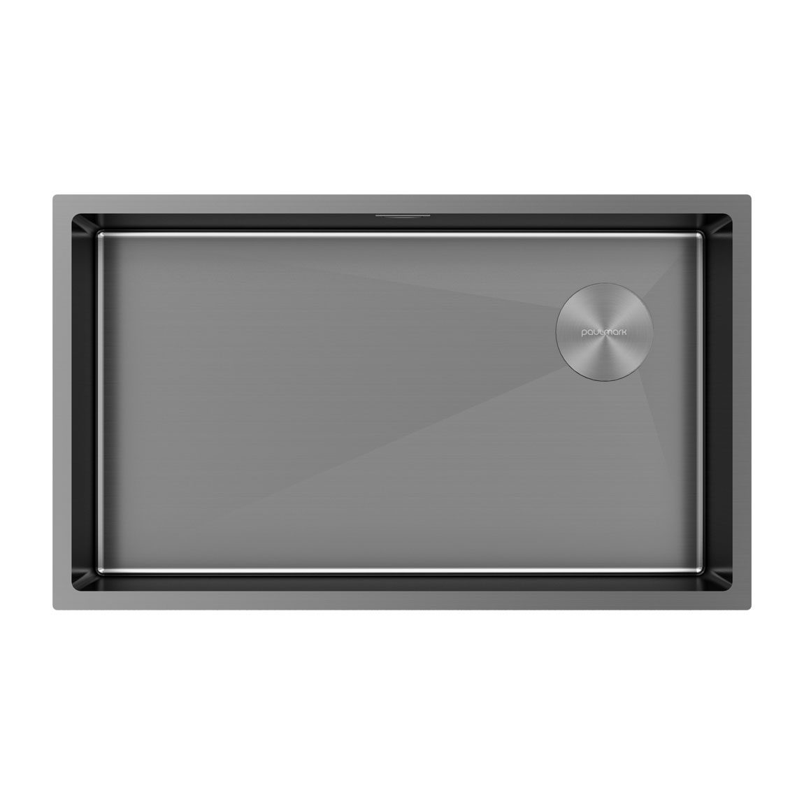 Кухонная мойка PAULMARK NEXT-SKEW 74 UNI, PM887444-GM, вороненая сталь, 740х440мм