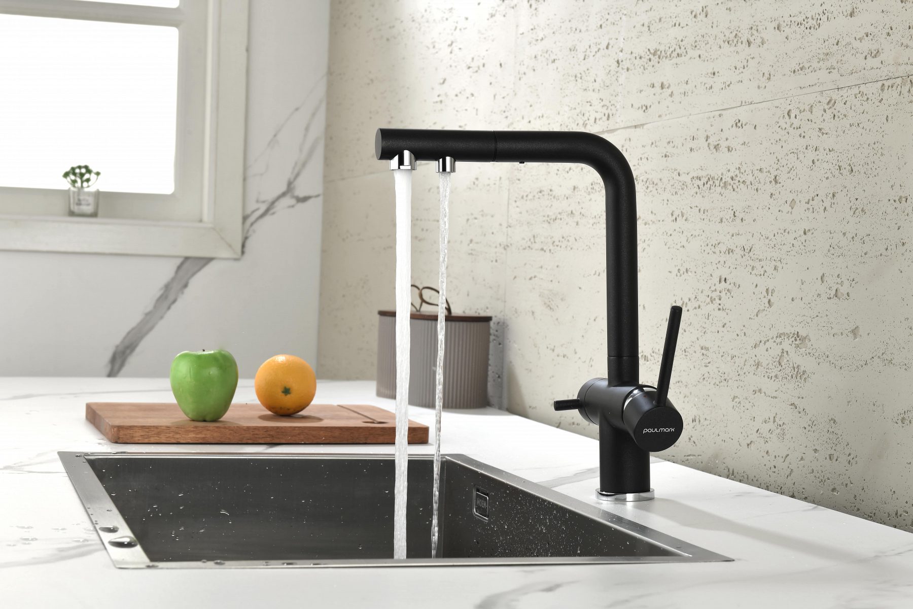 Смеситель для кухни под фильтр PAULMARK SERPENTINE, черный металлик, Se213222-418 — изображение 6