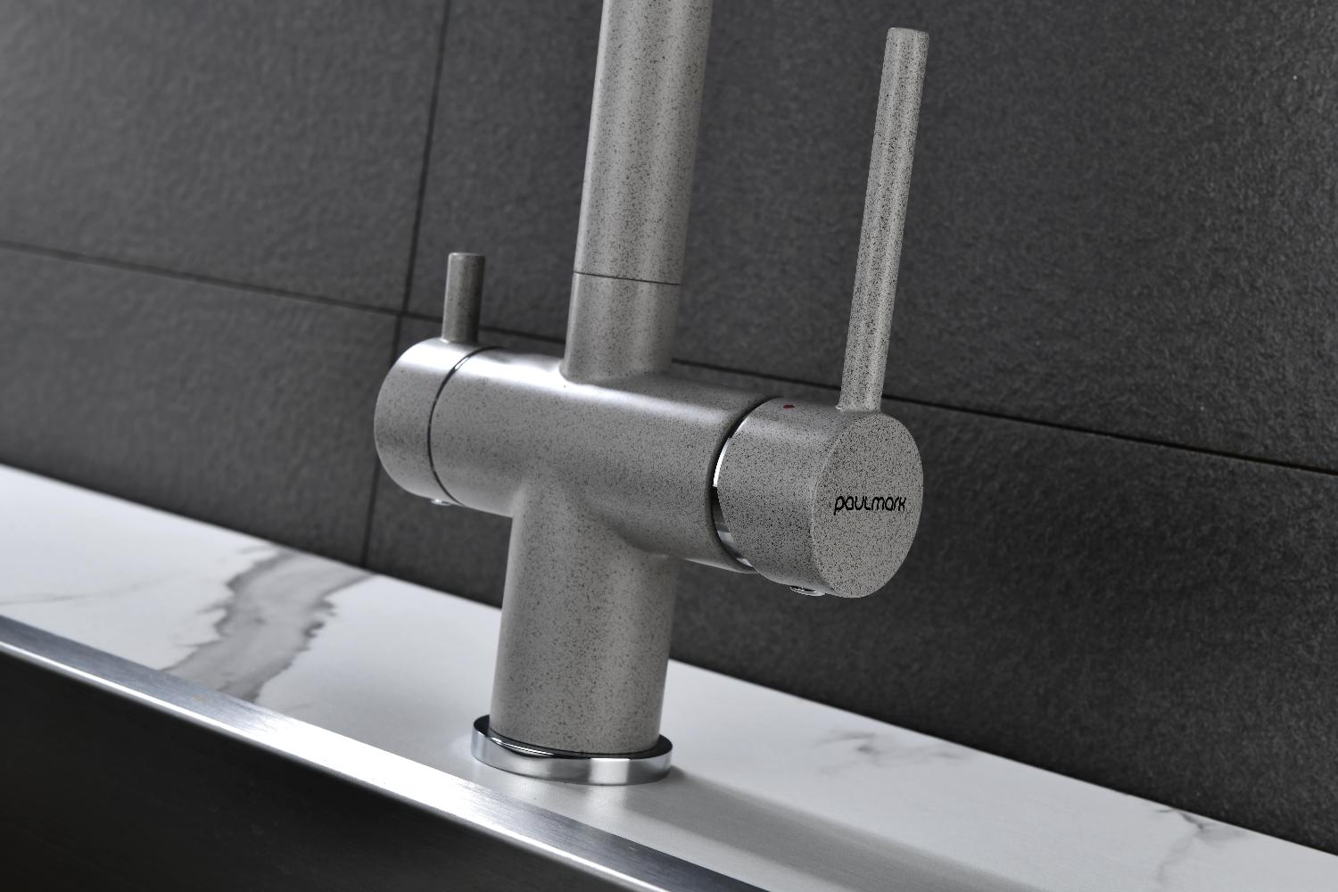 Смеситель для кухни под фильтр PAULMARK SERPENTINE, серый, Se213222-GR — изображение 8