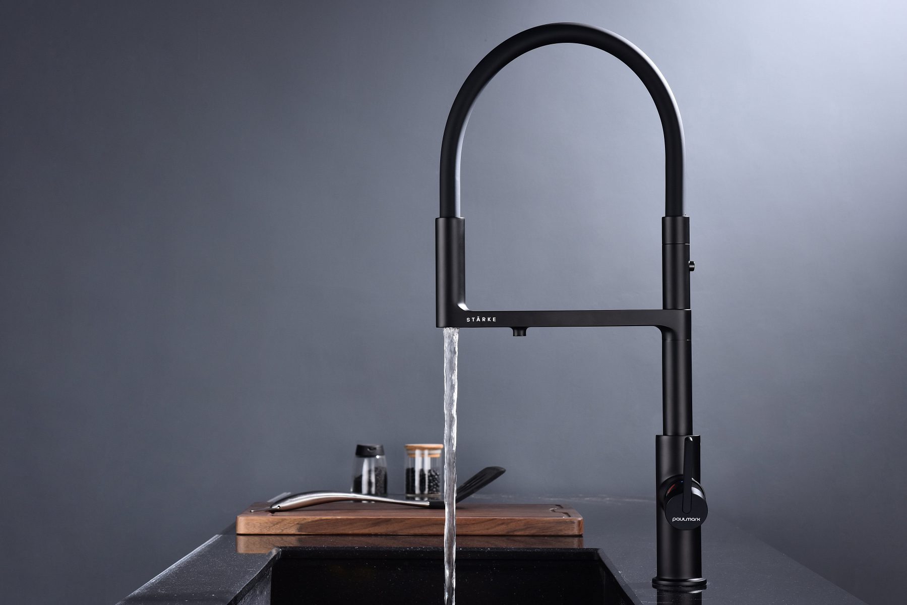 Смеситель для кухни под фильтр PAULMARK TORNADO, антрацит, To213402-401 — изображение 4