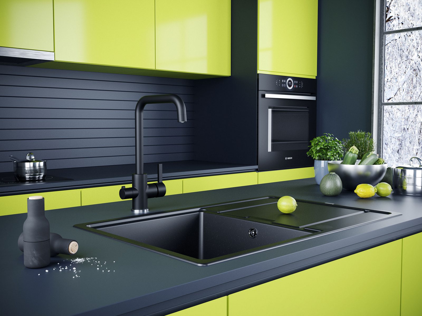 Смеситель для кухни под фильтр PAULMARK LOGAS, антрацит полностью, Lo213021-401TB — изображение 2