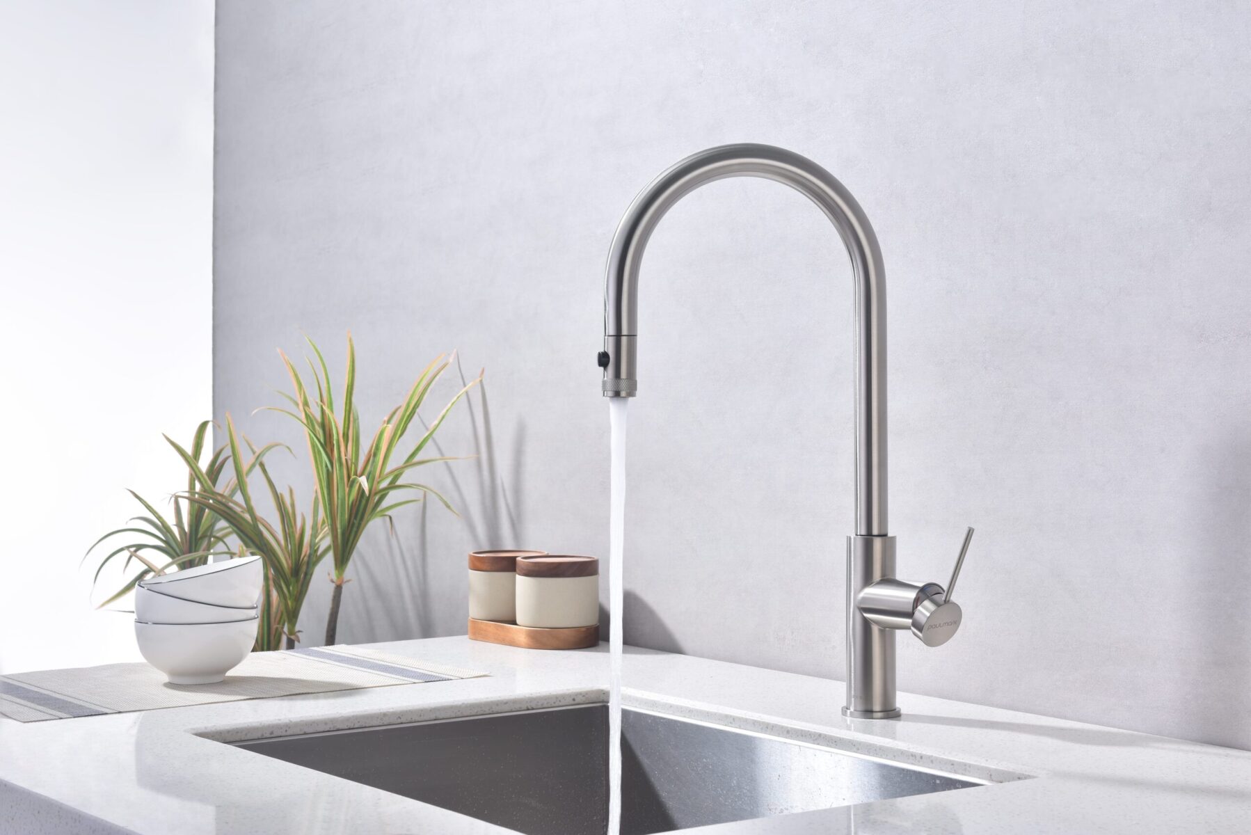 Смеситель для кухни под фильтр PAULMARK GALANT, брашированная сталь , Ga213077-BS — изображение 3