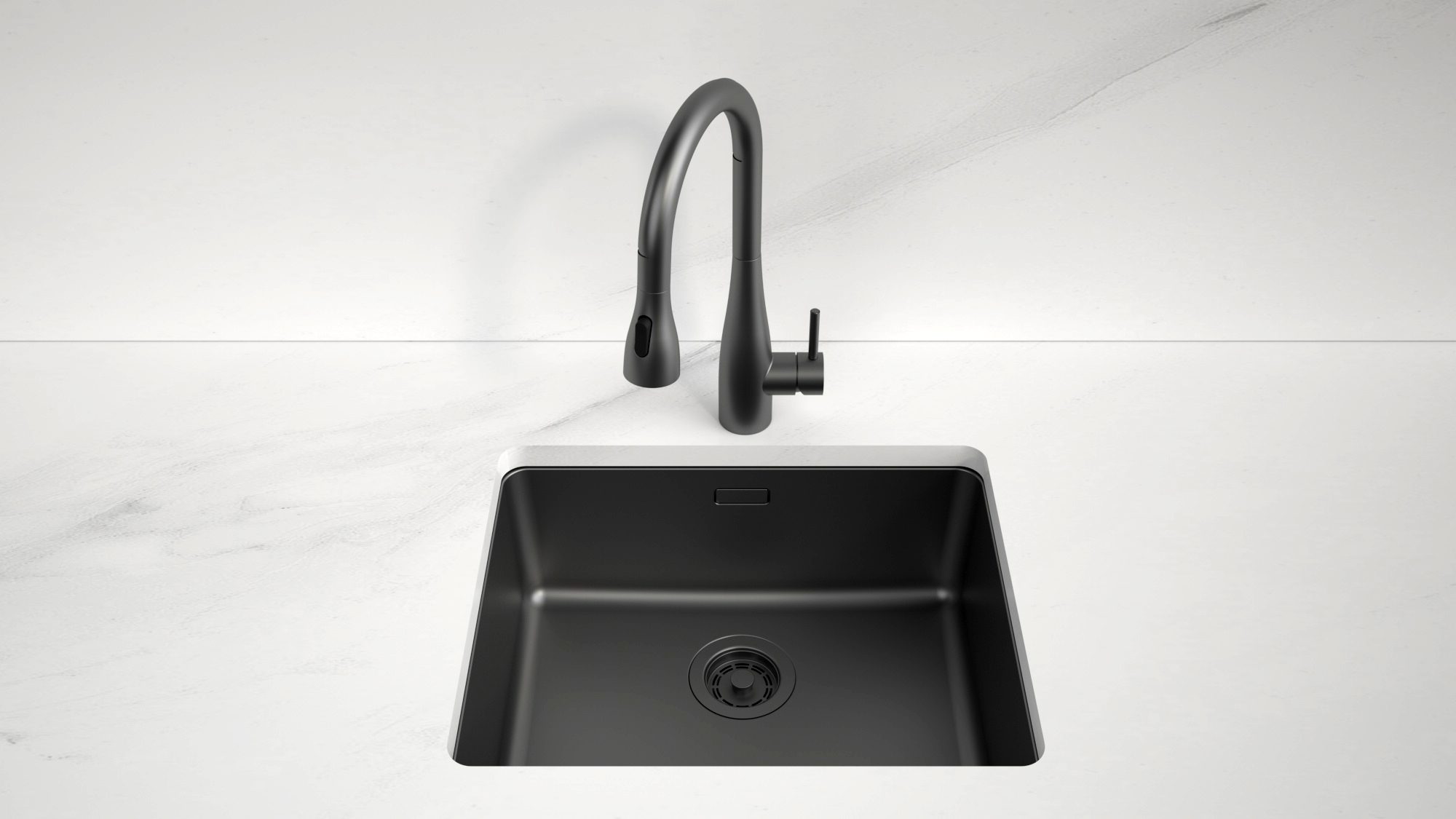 Кухонная мойка PAULMARK YUNI 54 UNI, YU54-MBN, матовый черный nano-PVD, 540х440мм — изображение 3