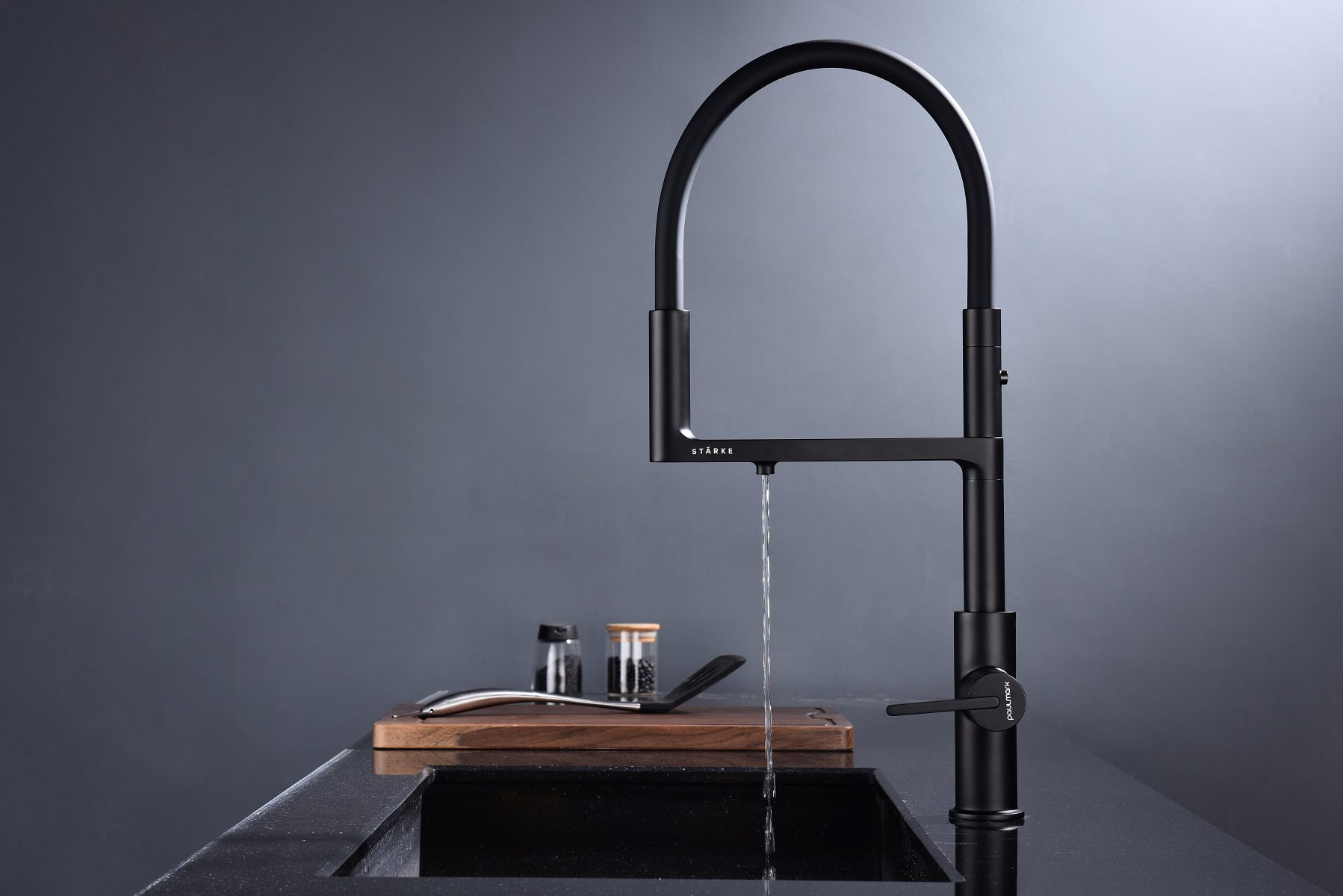 Смеситель для кухни под фильтр PAULMARK TORNADO, антрацит, To213402-401 — изображение 3