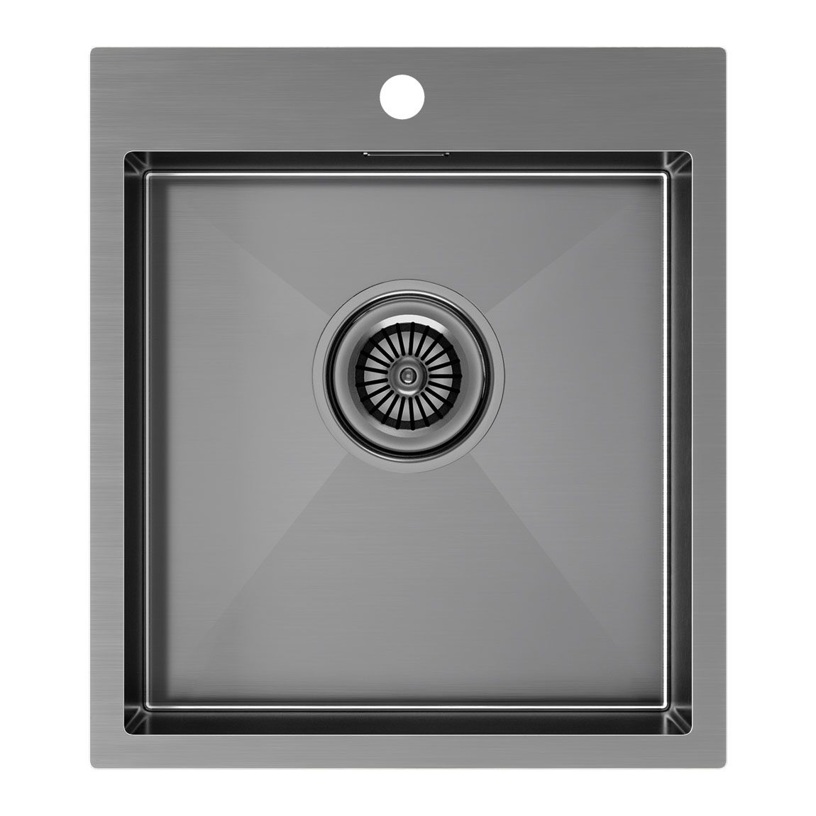 Кухонная мойка PAULMARK KRONER 45, PM214551-GM, вороненая сталь, 450х510мм