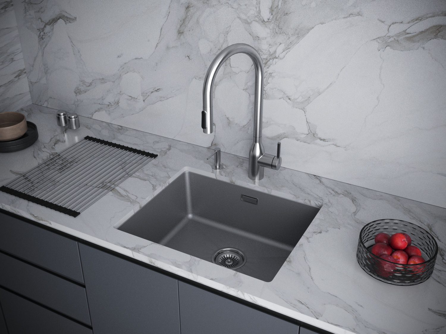 Кухонная мойка PAULMARK LUMI 55UNI, LU55-WH, белый, 555х460 — изображение 3