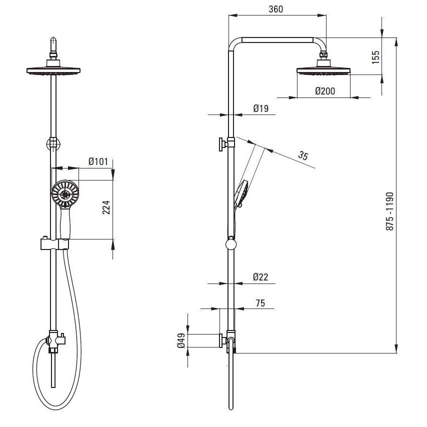 Душевая система без смесителя DEANTE CORIA NAC 019K — изображение 4