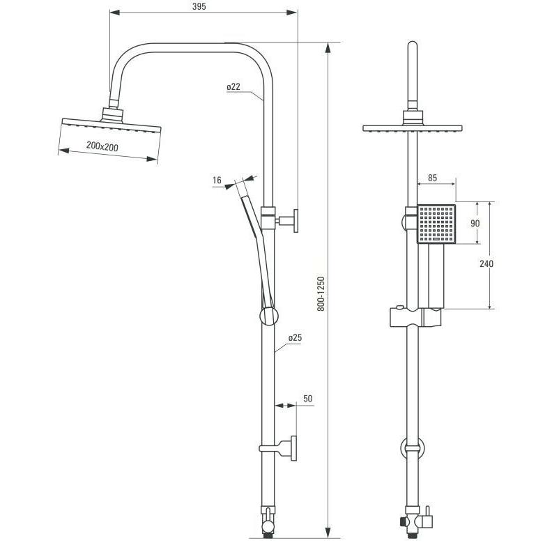 Душевая система без смесителя DEANTE FLOKS NAC 01FK — изображение 2