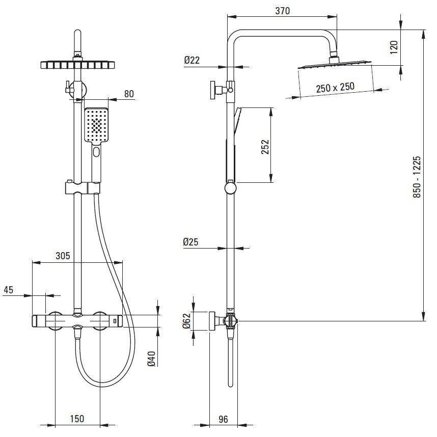Душевая система с термостатическим смесителем DEANTE THERM TITANIUM NAC D4HT — изображение 4