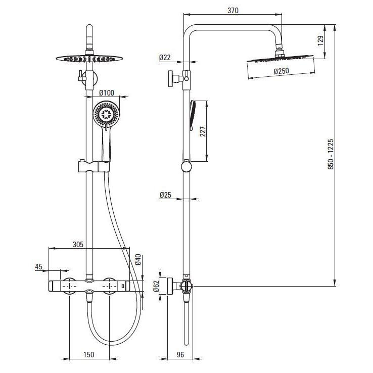 Душевая система с термостатическим смесителем DEANTE CASCADA NAC 04OT — изображение 2