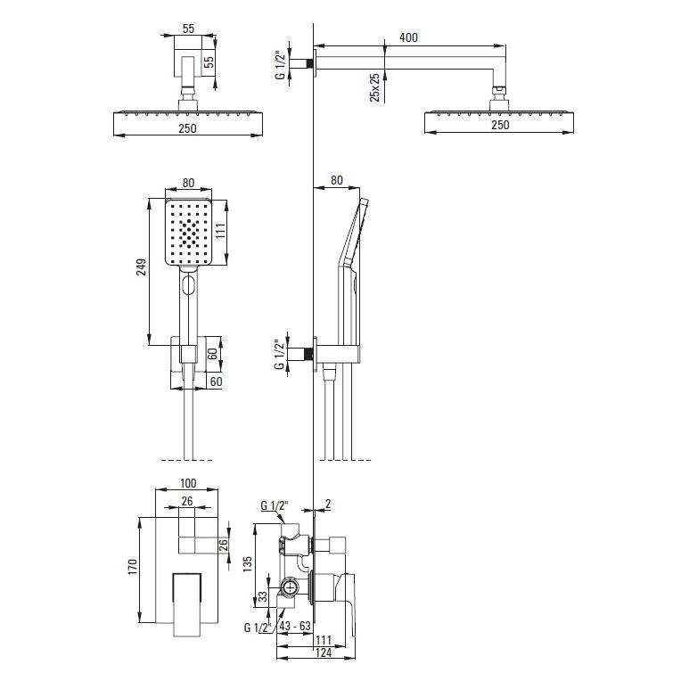 Душевая система скрытого монтажа DEANTE ANEMON NAC 09MP — изображение 4