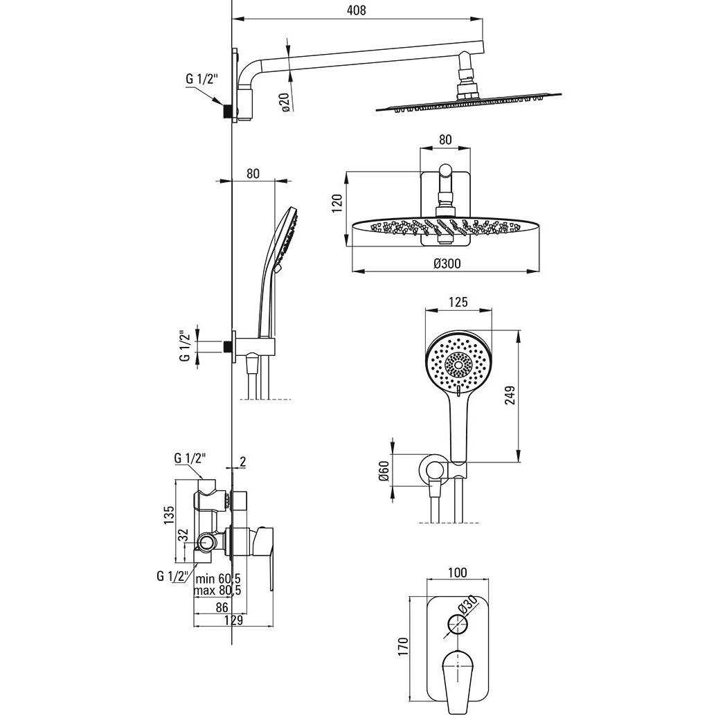 Душевая система скрытого монтажа DEANTE AGAWA NAC 09NP — изображение 2