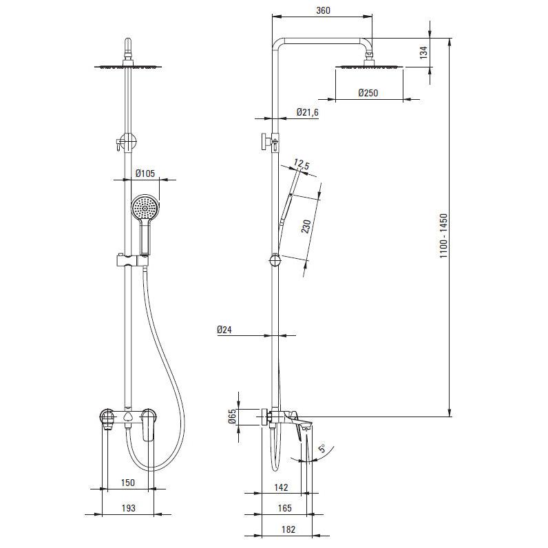 Душевая система DEANTE CORIANDER NERO NAC N1JM — изображение 4